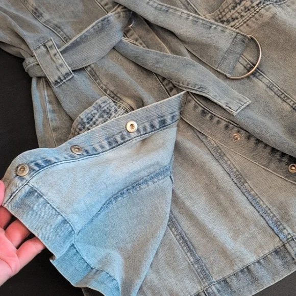 Fate Blue Denim Dress with Belted Waist - Picture 7 of 14